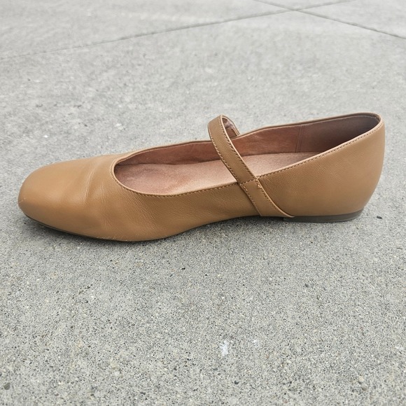 Vionic Alameda Brown Leather Square Toe Mary Jane Flats Shoes EU 42 US 11 - Picture 4 of 8